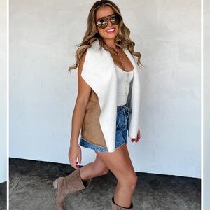 Stylish Tan and White Vest by blakeley